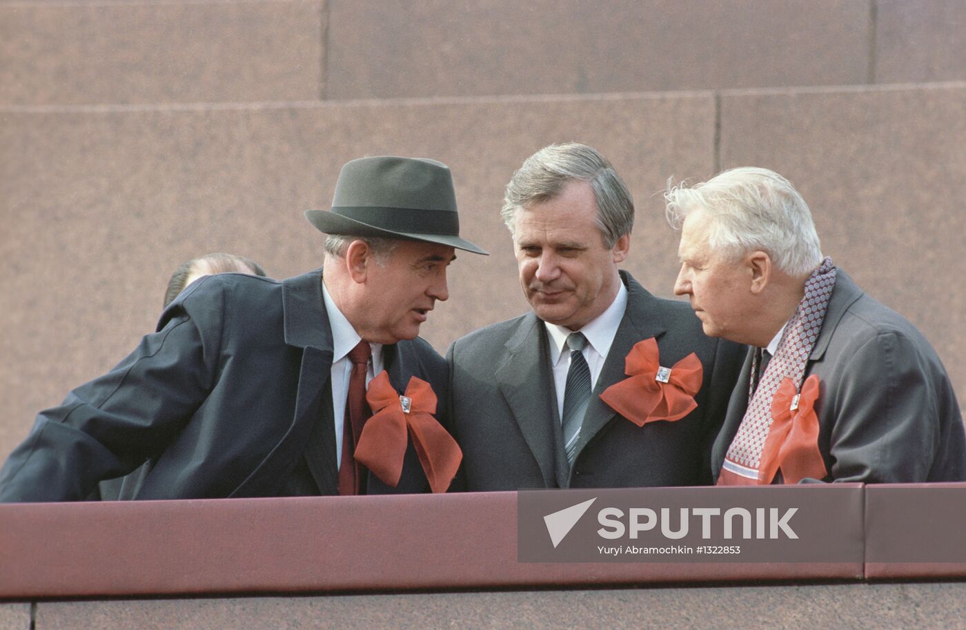 Mikhail Gorbachev, Nikolai Ryzhkov and Yegor Ligachev