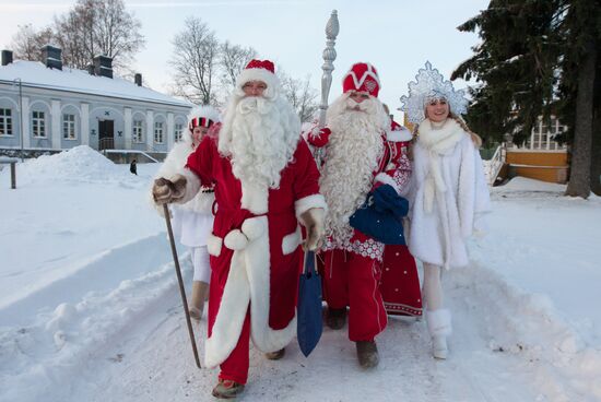Meeting of Russian Father Frost and Finnish Joulupukki