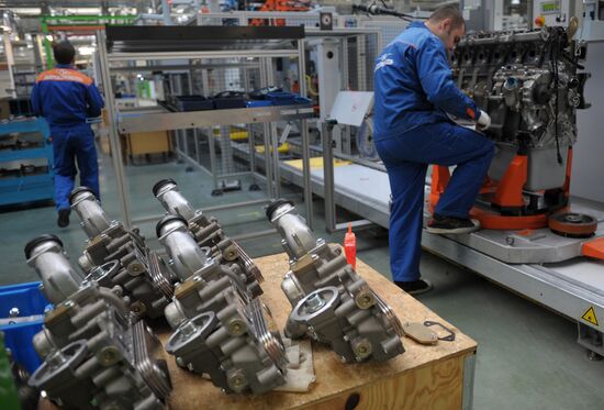 Work of the "Avtodiesel" motor plant in Yaroslavl