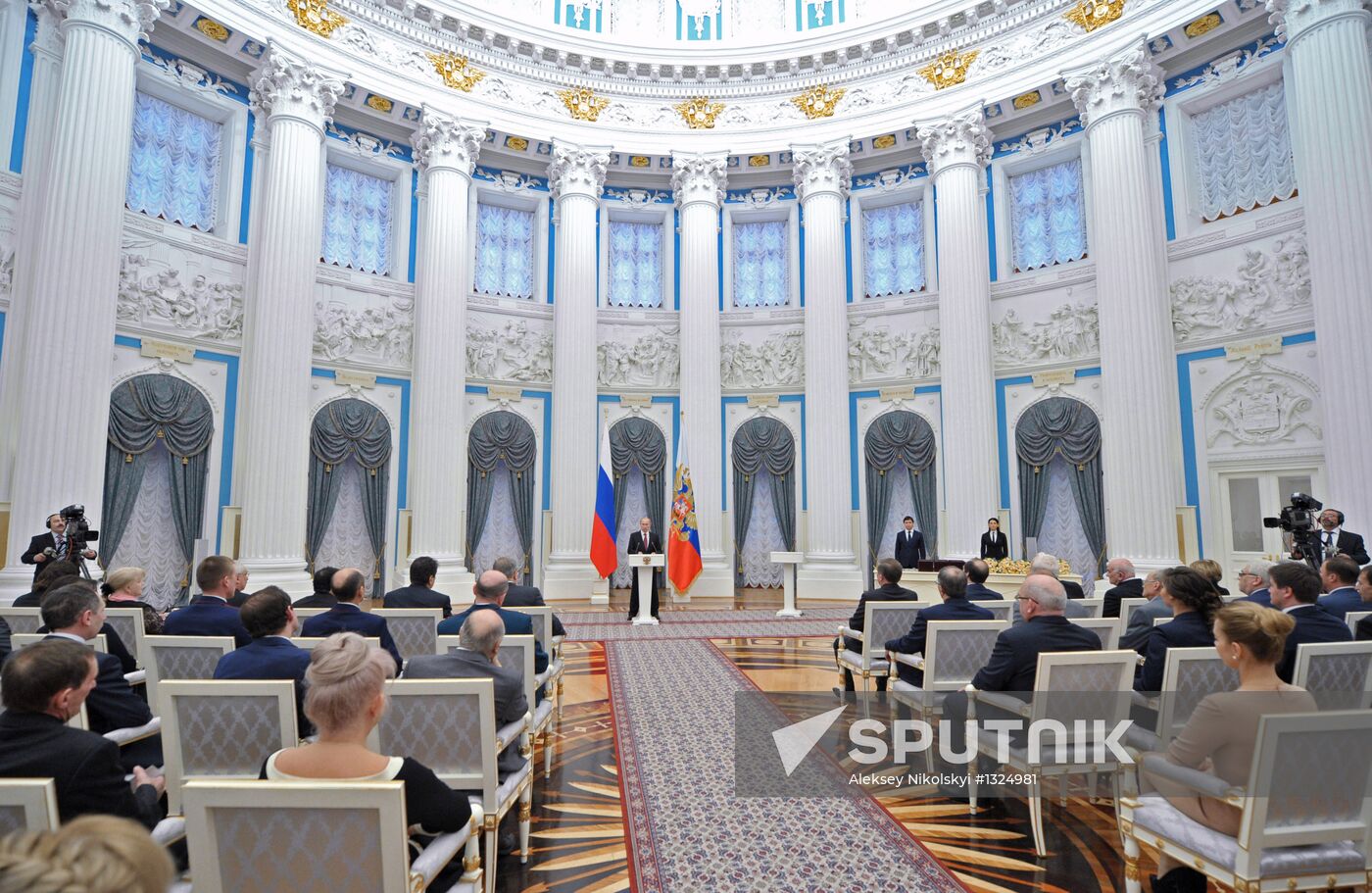 President Vladimir Putin presents state awards at the Kremlin