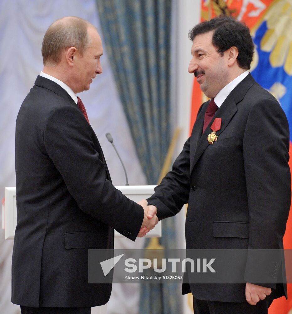 President Vladimir Putin presents state awards at the Kremlin