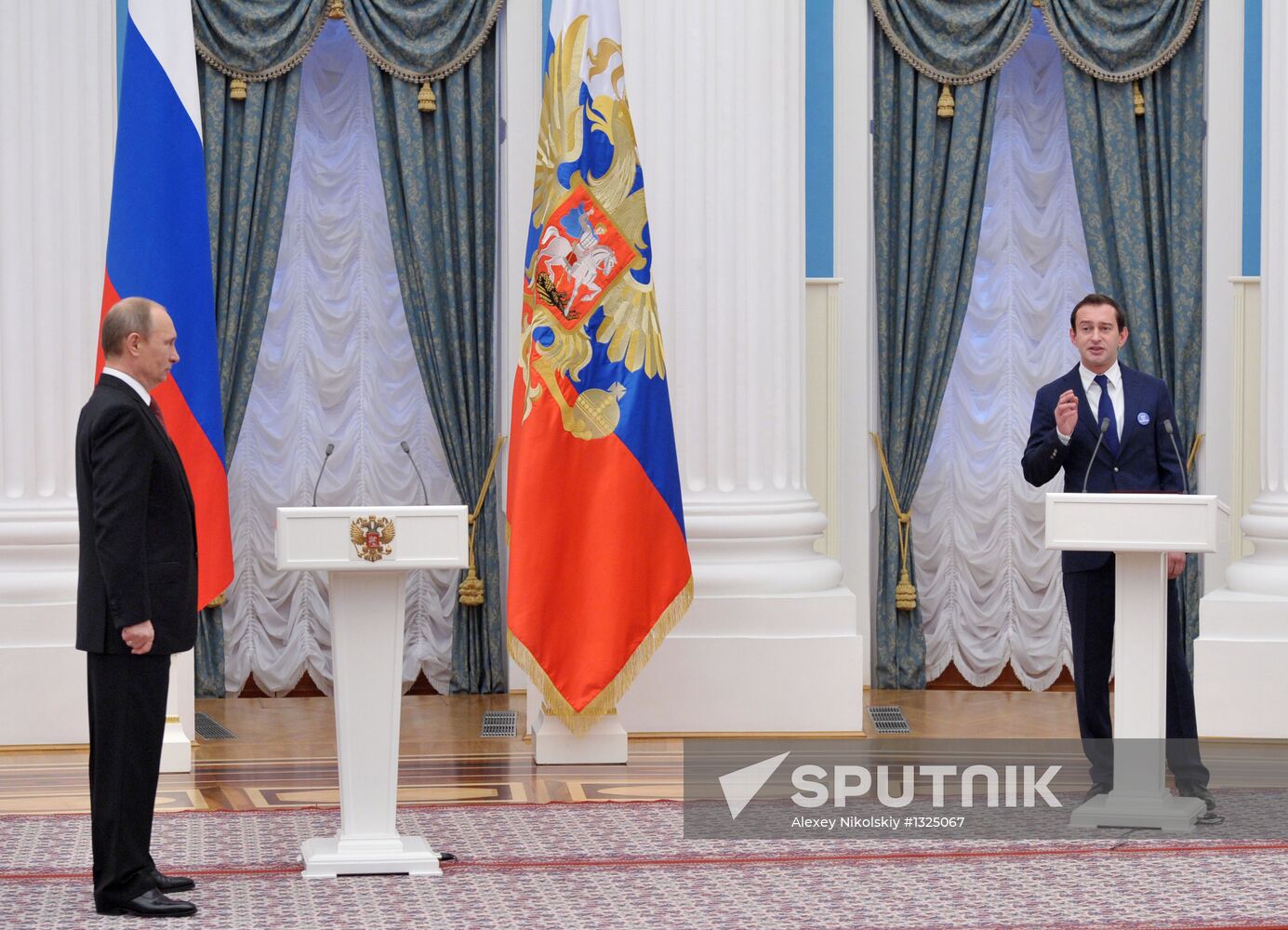 President Vladimir Putin presents state awards at the Kremlin