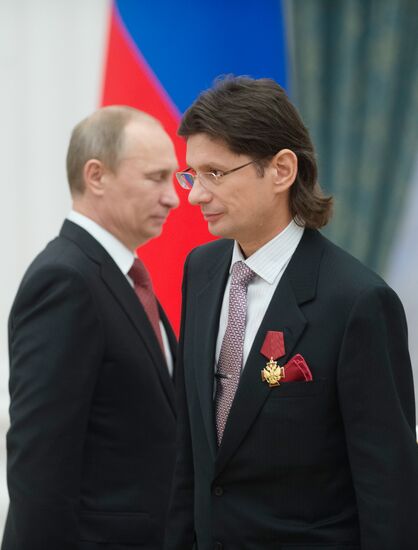 President Vladimir Putin presents state awards at the Kremlin