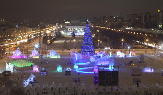 Dutch-style ice town in Perm