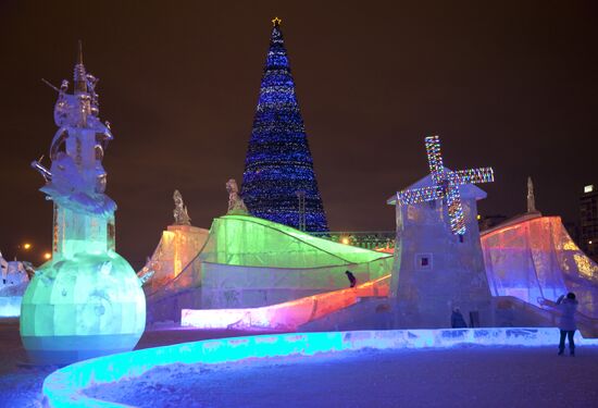 Dutch-style ice town in Perm
