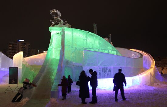 Dutch-style ice town in Perm