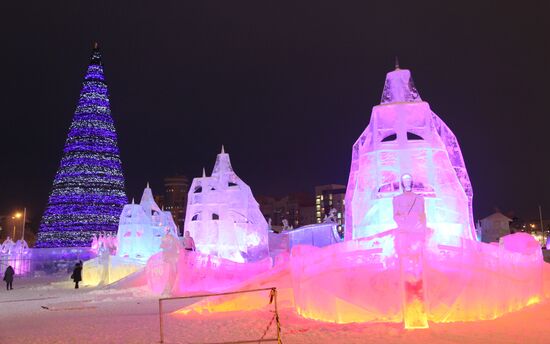 Dutch-style ice town in Perm