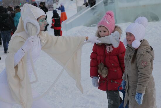 Dutch-style ice town in Perm