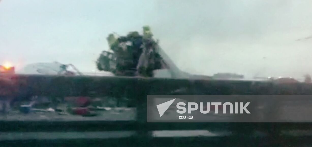 Tu-204 goes off the landing strip in Vnukovo and catches fire