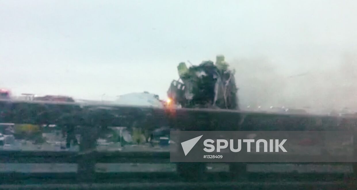 Tu-204 goes off the landing strip in Vnukovo and catches fire