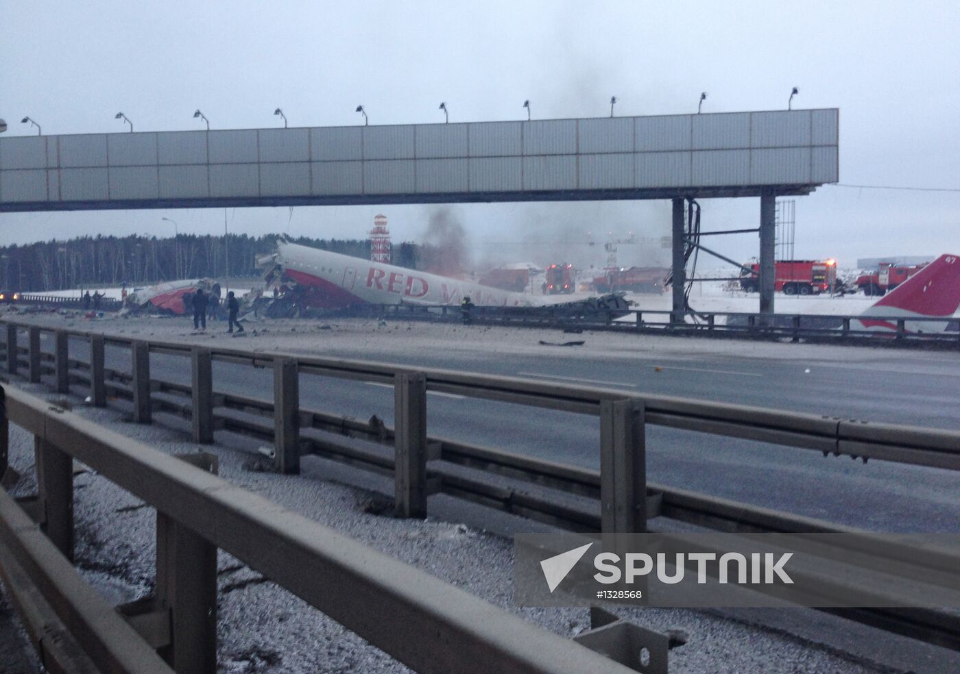 Tu-204 plane goes off landing strip at Vnukovo and catches fire