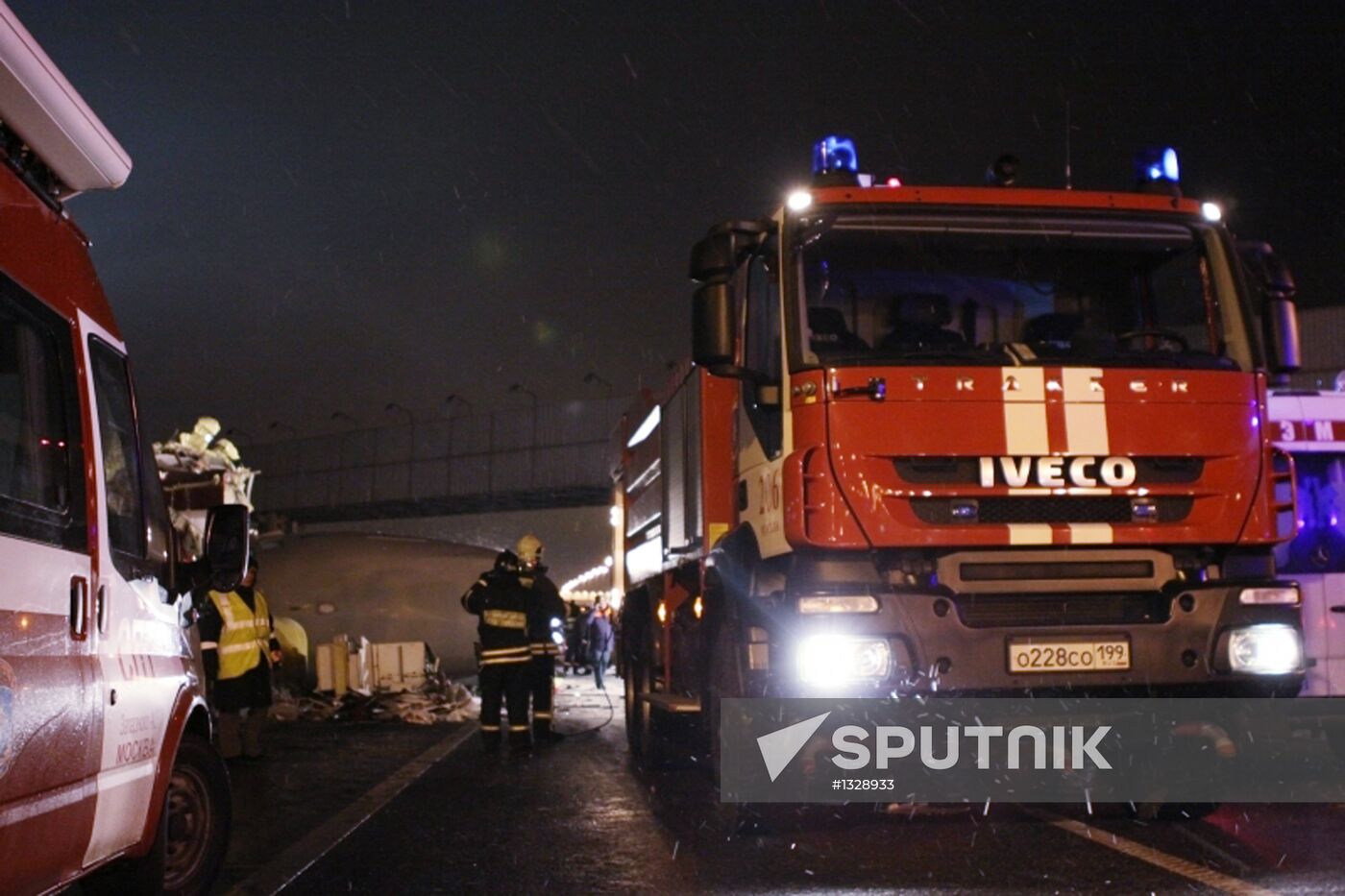 Wreckage of a Tu-204 airplane at Vnukovo airport