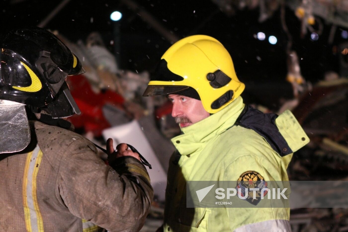 Wreckage of a Tu-204 airplane at Vnukovo airport