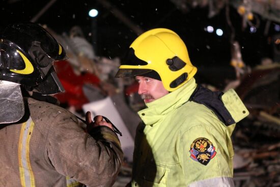 Wreckage of a Tu-204 airplane at Vnukovo airport