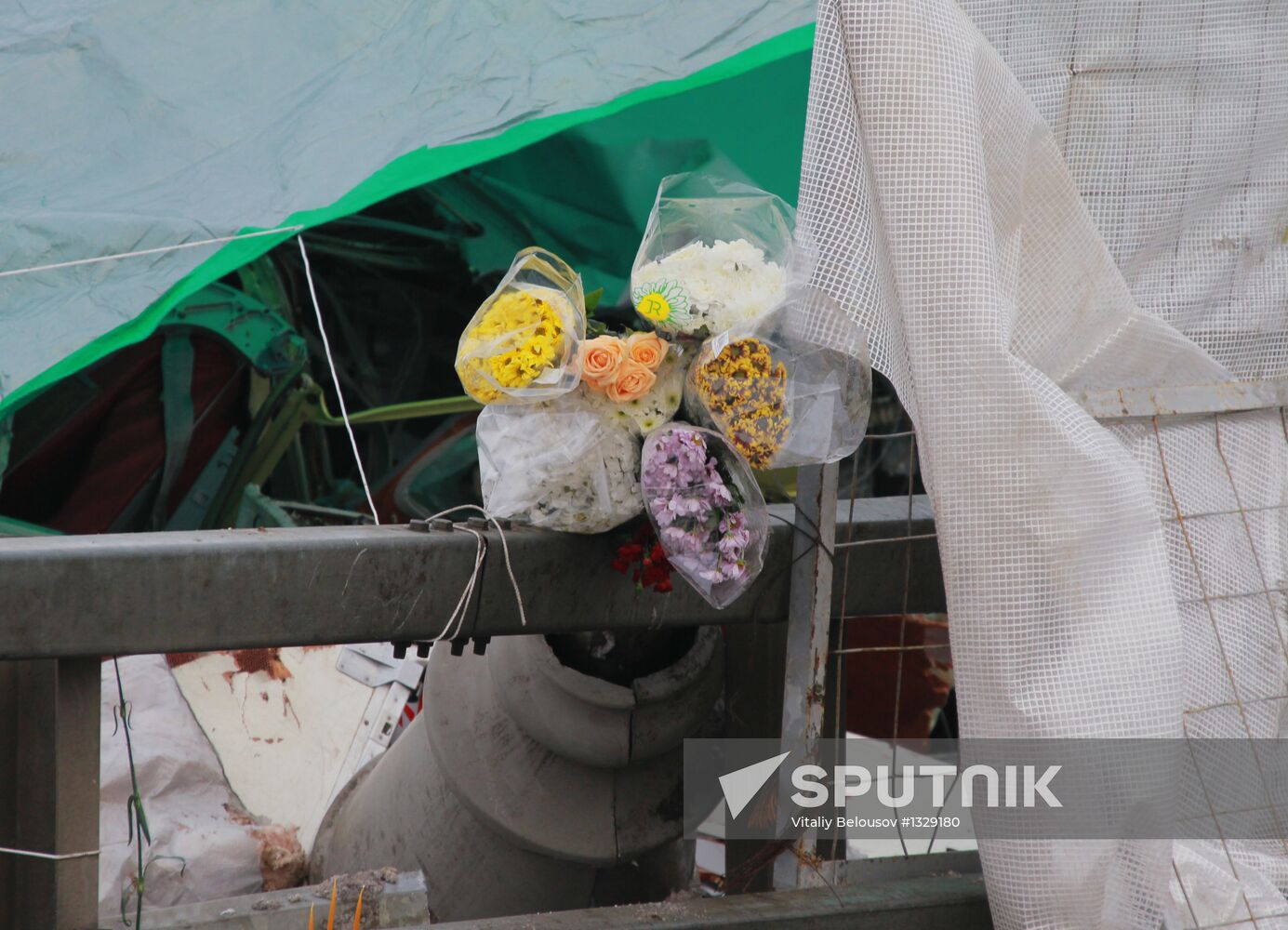 Aftermath of Tu-204 plane crash at Vnukovo Airport