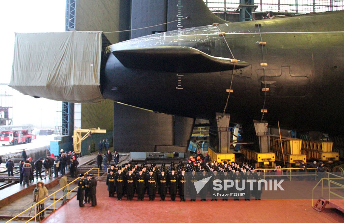 Launching "Vladimir Monomakh" submarine