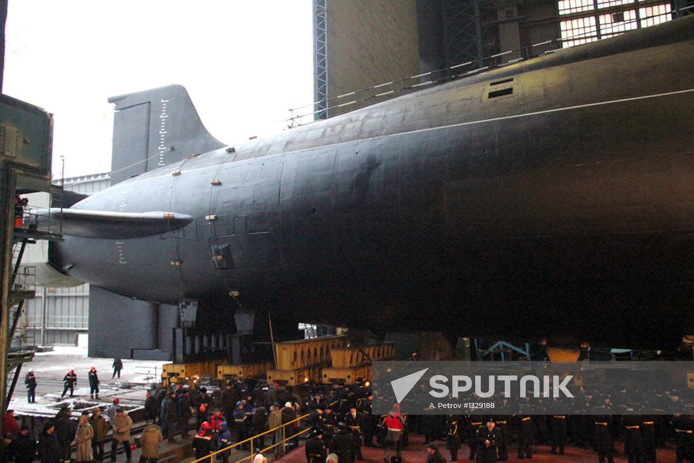 Launching "Vladimir Monomakh" submarine