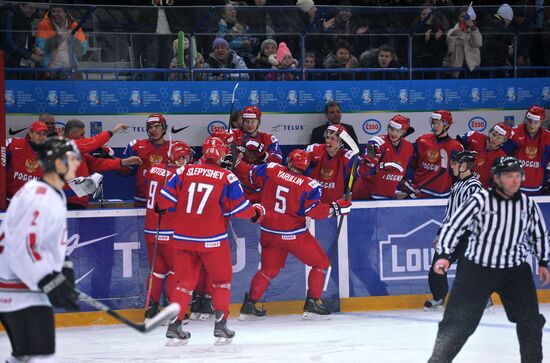 Hockey Youth World Championship. Quarterfinal Russia-Switzerland