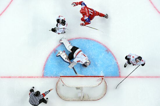 Hockey Youth World Championship. Quarterfinal Russia-Switzerland