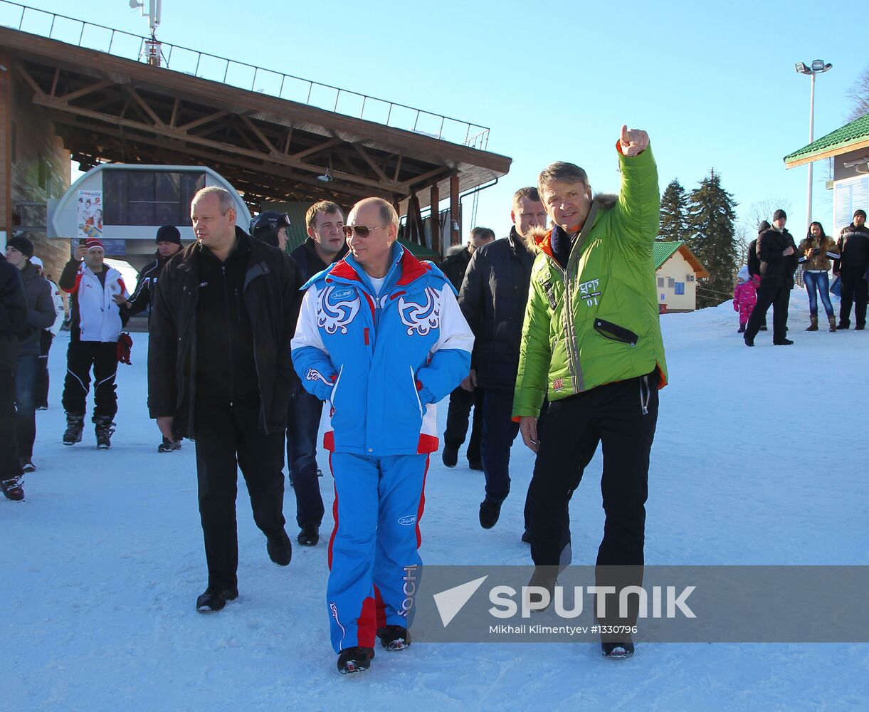 Vladimir Putin visits Krasnaya Polyana ski resort in Sochi