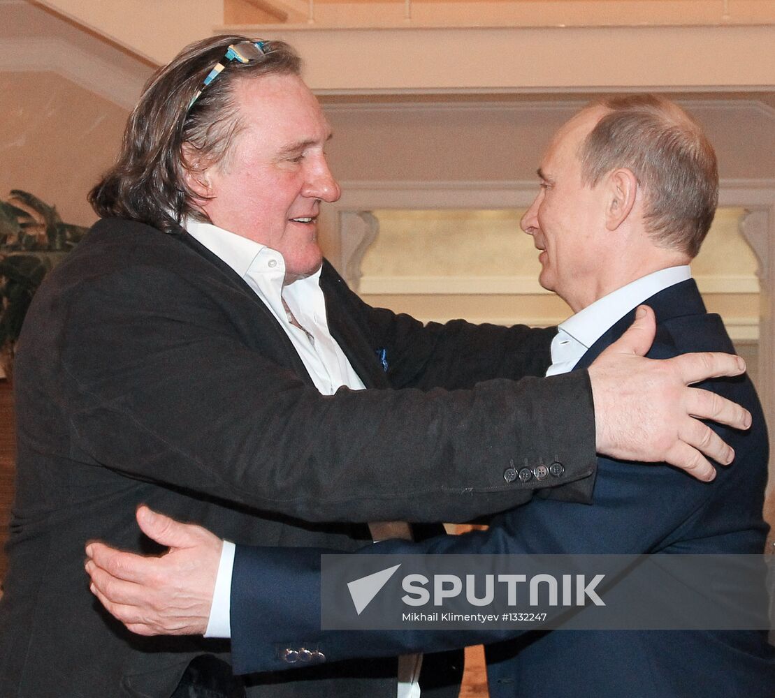 President Vladimir Putin meets with actor Gerard Depardieu