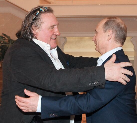 President Vladimir Putin meets with actor Gerard Depardieu