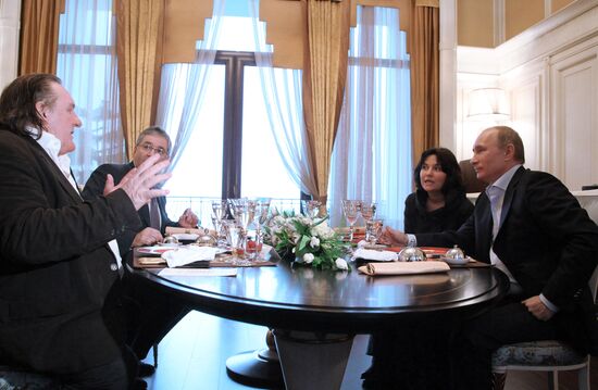 President Vladimir Putin meets with actor Gerard Depardieu