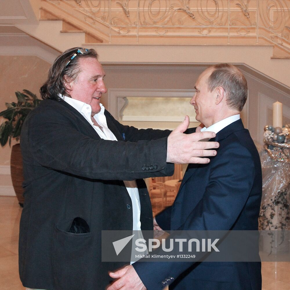 President Vladimir Putin meets with actor Gerard Depardieu