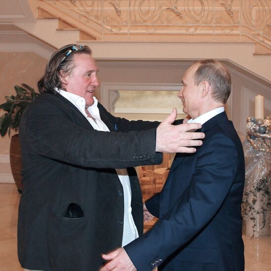 President Vladimir Putin meets with actor Gerard Depardieu