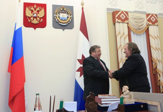 Actor Gerard Depardieu visits Saransk