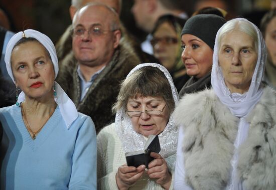 Orthodox Christmas service at Christ the Savior Cathedral