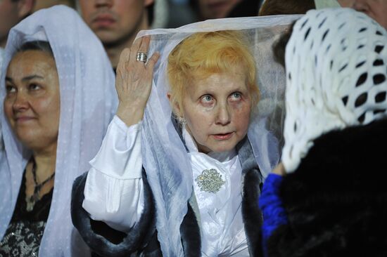 Orthodox Christmas service at Christ the Savior Cathedral