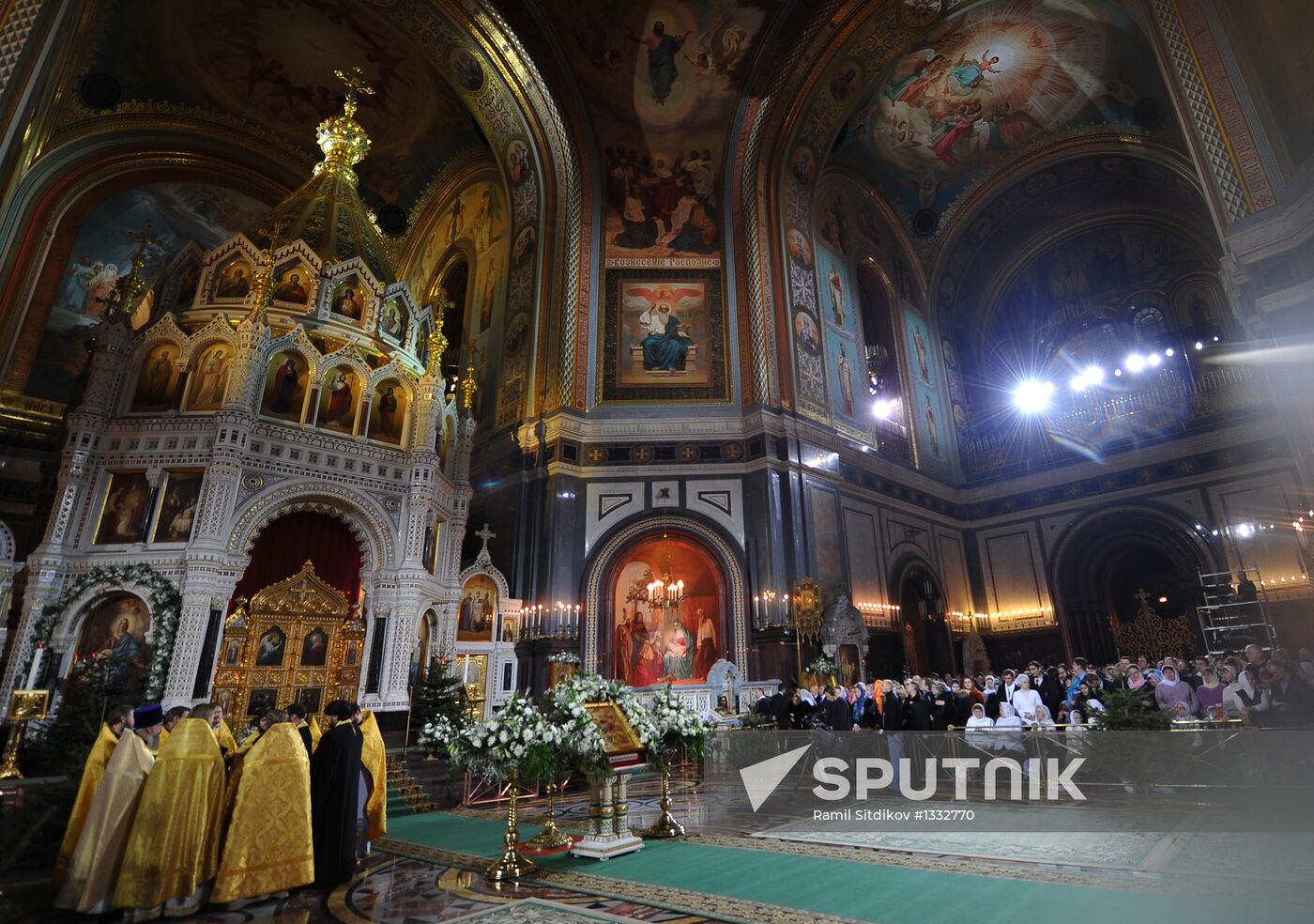 Orthodox Christmas service at Christ the Savior Cathedral