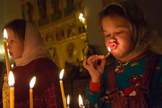 Orthodox Christmas service at Christ the Savior Cathedral