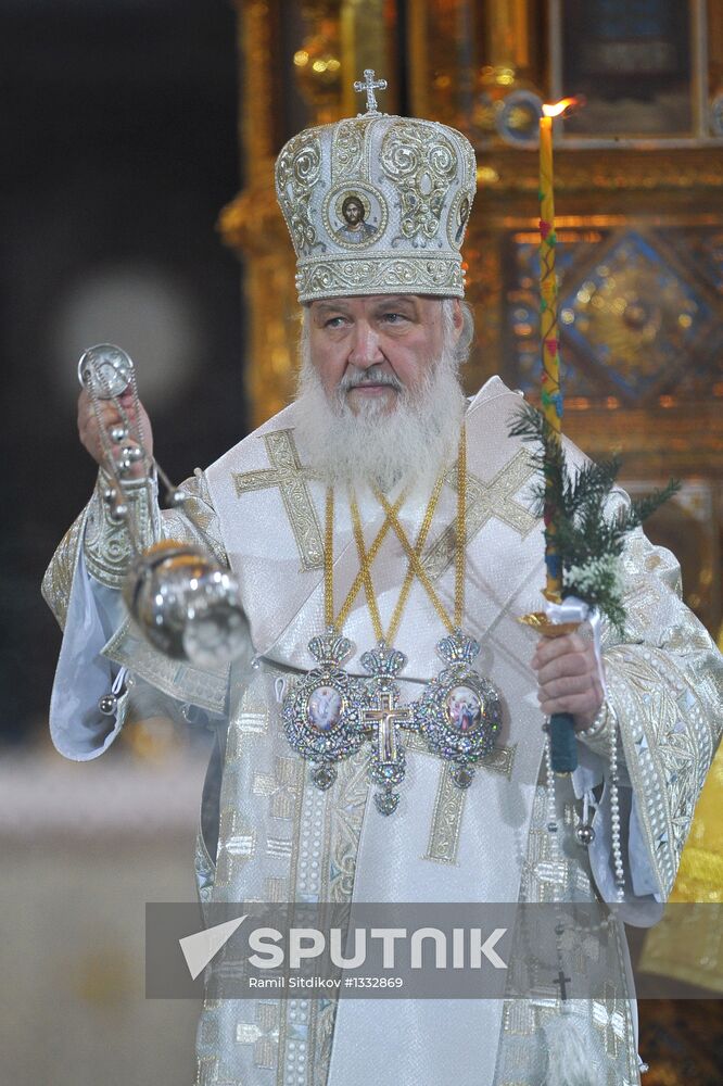 Orthodox Christmas service at Christ the Savior Cathedral