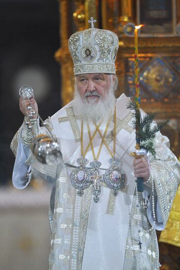 Orthodox Christmas service at Christ the Savior Cathedral