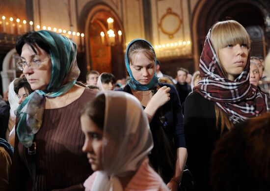 Orthodox Christmas service at Christ the Savior Cathedral