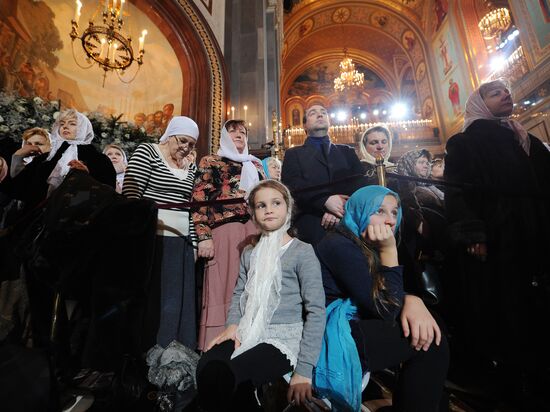 Orthodox Christmas service at Christ the Savior Cathedral