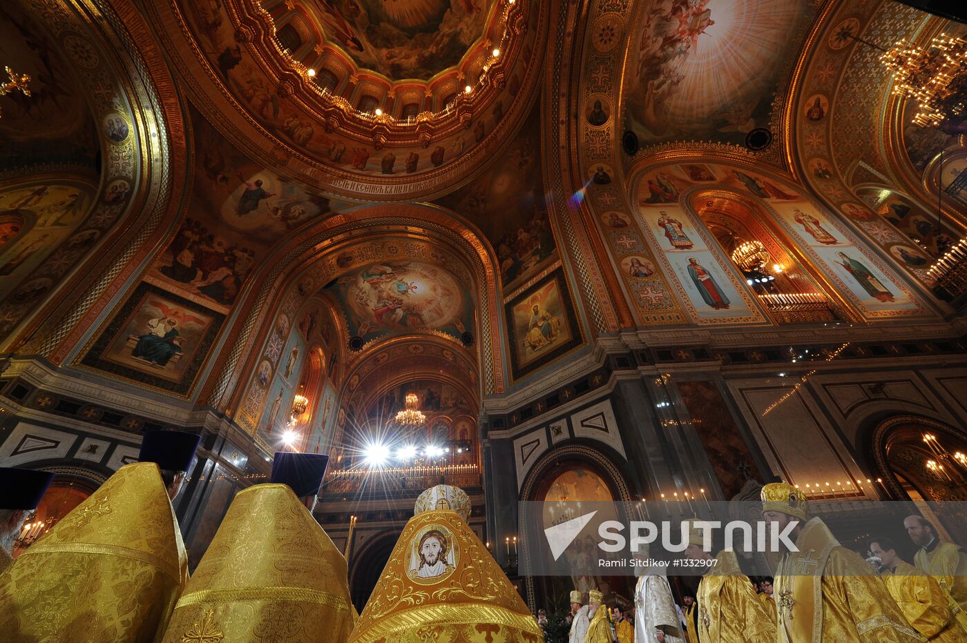 Orthodox Christmas service at Christ the Savior Cathedral