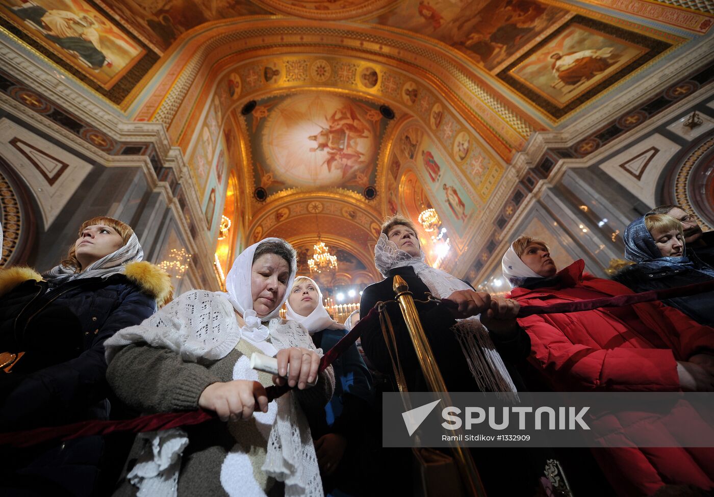 Orthodox Christmas service at Christ the Savior Cathedral
