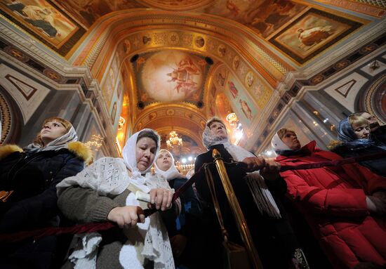 Orthodox Christmas service at Christ the Savior Cathedral