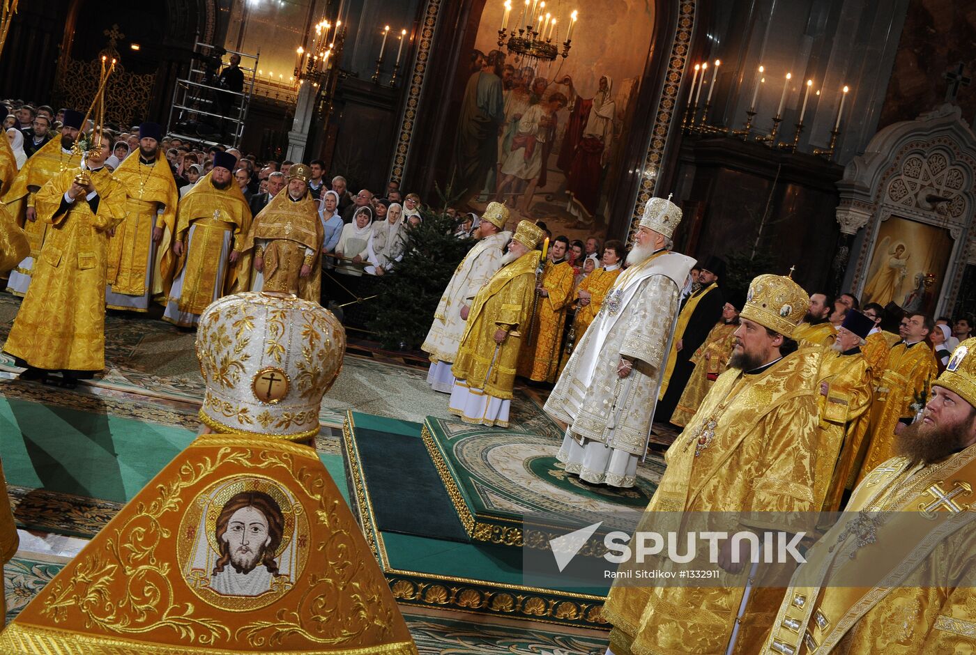 Orthodox Christmas service at Christ the Savior Cathedral