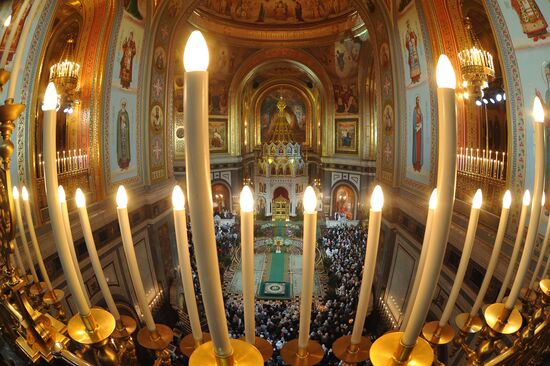 Christmas service at Christ the Savior Cathedral