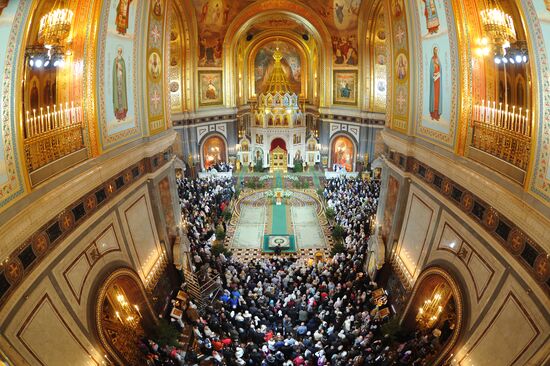 Christmas service at Christ the Savior Cathedral