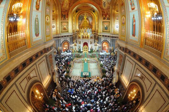 Christmas service at Christ the Savior Cathedral
