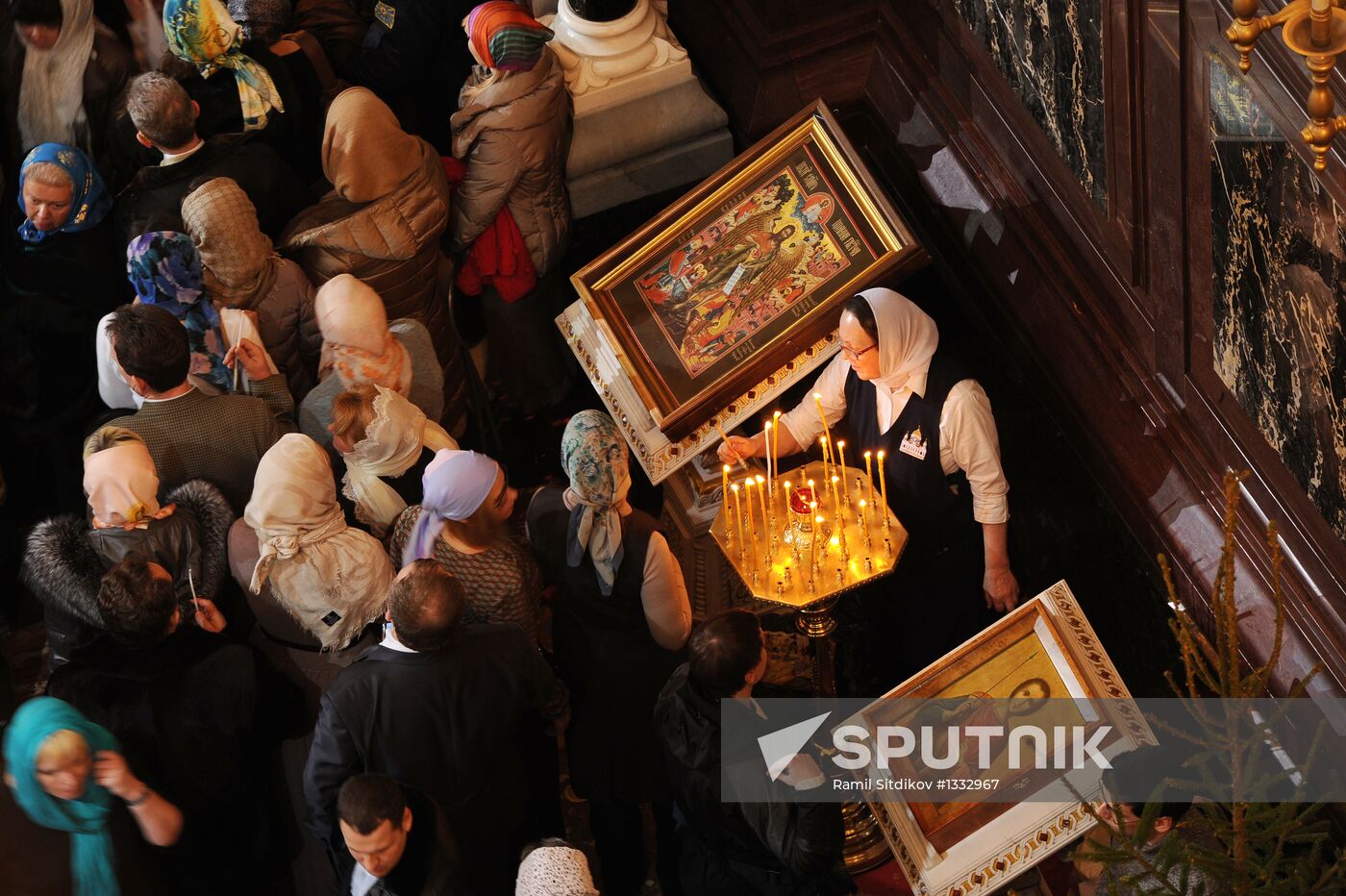 Christmas service at Christ the Savior Cathedral