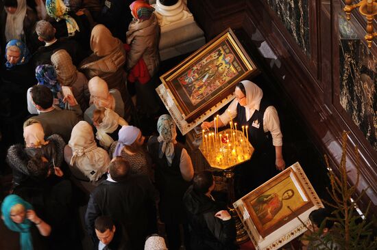 Christmas service at Christ the Savior Cathedral