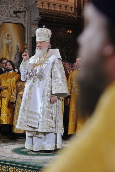 Christmas service at Christ the Savior Cathedral