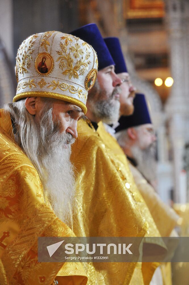 Christmas service at Christ the Savior Cathedral