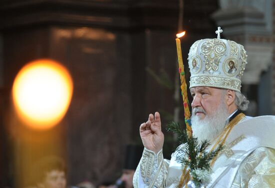 Christmas service at Christ the Savior Cathedral